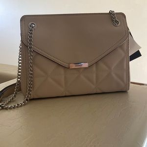 Nude shade Nine West bag with silver chain straps. BRAND NEW